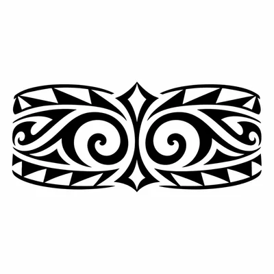 tribal armband tattoo design, black linework flash