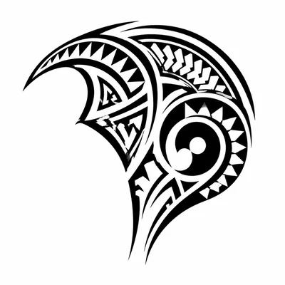 tribal panel tattoo design, black linework flash