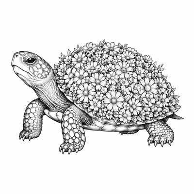 fine line turtle tattoo design, black linework flash