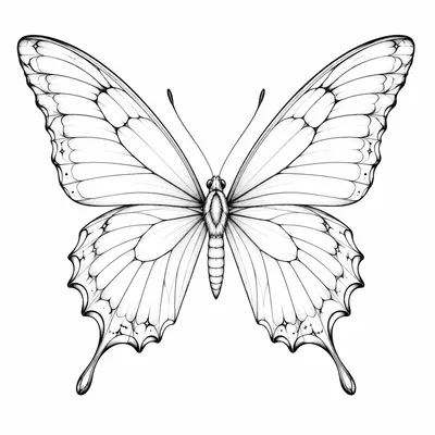 fine line butterfly tattoo design, black linework flash