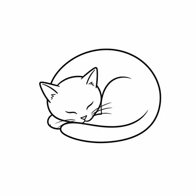 minimalist cat tattoo design, black linework flash